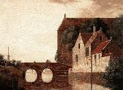 HEYDEN, Jan van der View of a Bridge oil on canvas